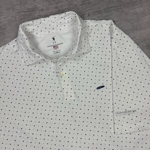 FAIRWAY & GREENE Polo Shirt Men's Sz XL Old American Golf Course USA Preppy AOP